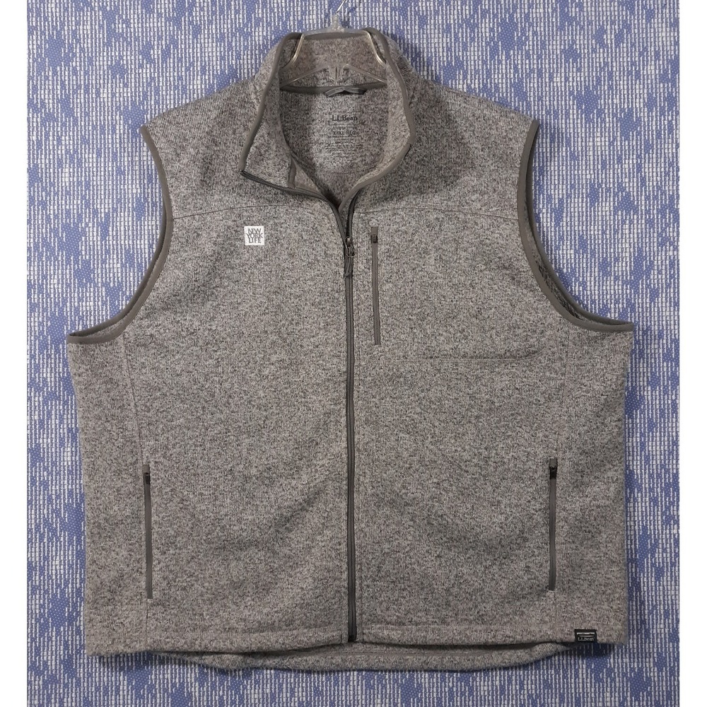 L.L. Bean Vest Mens 3XL Slightly Fitted Full Zip Gray Outdoor Travel Hiking